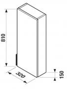 Koupelnová skříňka nízká Jika Tigo N 32x15x81 cm jasan H43J2141305141 (Technický nákres)