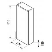Koupelnová skříňka nízká Jika Tigo N 32x15x81 cm jasan H43J2141305141 (Technický nákres)