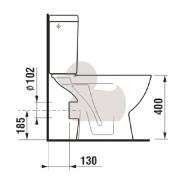WC kombi komplet stojící Jika Lyra Plus zadní odpad H8263860002413. technický nákres 3 
