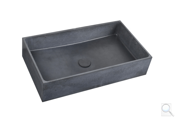 Umyvadlo na desku SAT Cemento 64x36,5 cm antracit bez přepadu CEM6437A. 