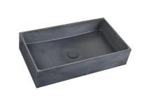 Umyvadlo na desku SAT Cemento 64x36,5 cm antracit bez přepadu CEM6437A