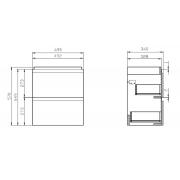 Koupelnová skříňka s umyvadlem Cersanit Dormo 50x34,5x63 cm bílá lesk SIKONCMO006BL (Technický nákres 2)