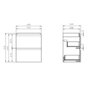 Koupelnová skříňka s umyvadlem Cersanit Dormo 50x34,5x63 cm bílá lesk SIKONCMO006BL. Technický nákres 2 