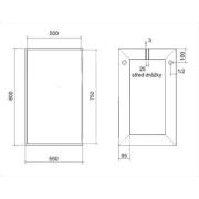 Zrcadlo Keramia Pro 55 cm bílá PROZ55. technický nákres