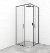 Sprchový kout čtverec 80x80 cm, 90x90 cm, 100x100 cm, bezbariérový vstup, černá SAT TEX BB (obr. 2)