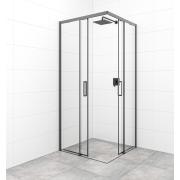 Sprchový kout čtverec 80x80 cm, 90x90 cm, 100x100 cm, bezbariérový vstup, černá SAT TEX BB. obr. 2 