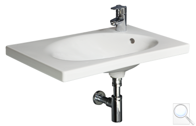 Nábytkové umyvadlo Jika Tigo 65x38,5 cm otvor pro baterii vpravo H8122160001061. 65 x 38,5 cm
