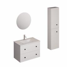 Koupelnová sestava s umyvadlem včetně umyvadlové baterie, vtoku a sifonu Naturel Forli bílá lesk KSETFORLI12