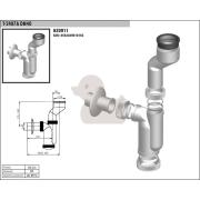 Sifon pisoárový T-2407 včetně manžety odpad 40 mm. Technický nákres&nbsp;