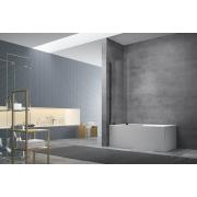 Vanová zástěna SAT X-motion 150x117,5 cm chrom nebo černá. Provedení černá&nbsp;