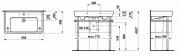 Umyvadlo Laufen Pro 85x48 cm otvor pro baterii uprostřed H8139560001041 (obr. 3)
