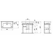 Umyvadlo Laufen Pro 85x48 cm otvor pro baterii uprostřed H8139560001041. obr. 3 