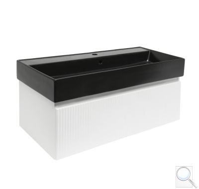 Koupelnová skříňka s umyvadlem SAT Evolution 98x30x44,8 cm bílá mat SATEVO100WMU2B. obr. 1