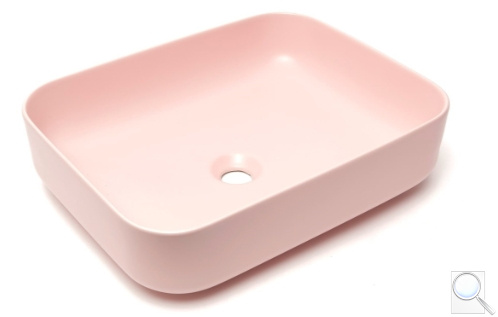 Umyvadlo na desku SAT Infinitio 50x39 cm růžová mat bez přepadu SATINF5039PM. obr. 1