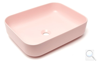 Umyvadlo na desku SAT Infinitio 50x39 cm růžová mat bez přepadu SATINF5039PM. obr. 1