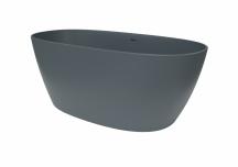 Volně stojící vana SAT Aula 160x78,7 cm litý mramor levá i pravá tmavě šedá SATAULA1600MG