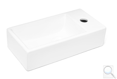 Umývátko SAT Brevis 40,5x20,5 cm otvor pro baterii vpravo SATBRE4020SR. obr. 1