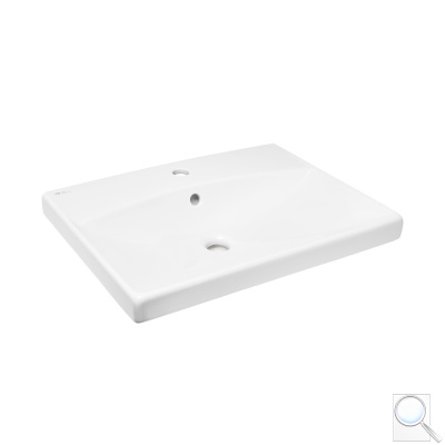 Umyvadlo SAT Brevis 60x45 cm otvor pro baterii uprostřed SATBRE6045S. obr. 1