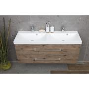 Koupelnová skříňka s dvojumyvadlem Naturel Cube Way 120x40 cm dub wellington CUBE2120ZDW. obr. 3