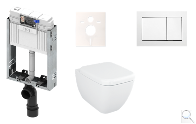 Závěsný komplet TECE WC Vitra Shift, zadní odpad KMPLSHIFTT. 
