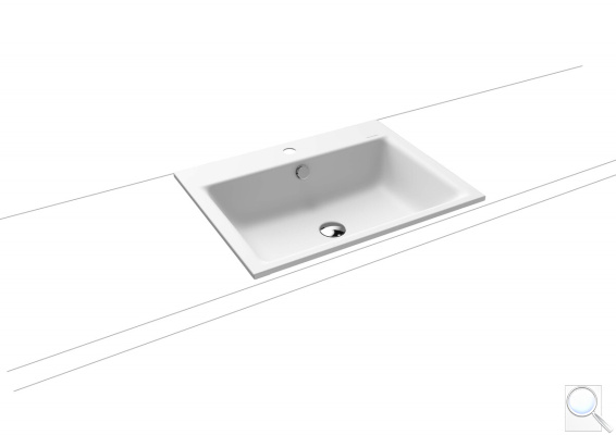Zápustné umyvadlo Kaldewei Puro 60x46 cm alpská bílá otvor pro baterii uprostřed KW3151PE1. obr. 1