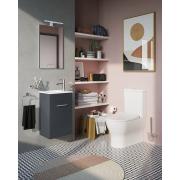 Koupelnová sestava s umyvadlem zrcadlem a osvětlením Vitra Mia 39x61x28 cm antracit lesk MIASET40A. obr. 2&nbsp;