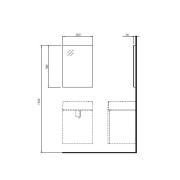 Zrcadlo Kolo Twins 50x70 cm zrcadlová 88455000. Technický výkres (ilustrační)&nbsp;