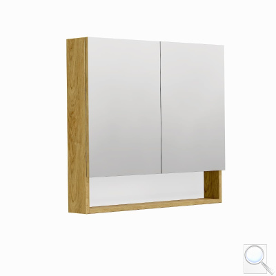 Zrcadlová skříňka SAT Cubeway 80x14x72 cm lamino dub hickory GALCU80DH. obr. 1
