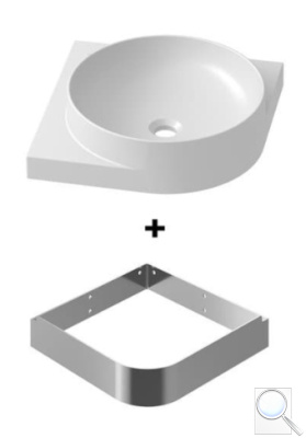 Umyvadlo Ravak Yard 45x45 cm s nerezovou konzolí X000001678. obr. 1