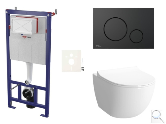 Závěsný WC set SAT do lehkých stěn / předstěnová montáž+ WC SAT Infinitio SIKOSSINF68K. obr. 1