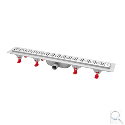 Sprchový žlab S-Line Multi 70, 80, 90 cm plast chrom lesk čtverečky. 