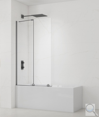 Vanová zástěna SAT Walk-In Xmotion 150x117,5 cm PVD Gun metal SATWIXMVZ150GM. obr. 1