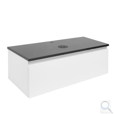 Koupelnová skříňka s krycí deskou SAT B-WAY 99x30x45 cm bílá lesk BWAY100WZ. obr. 1