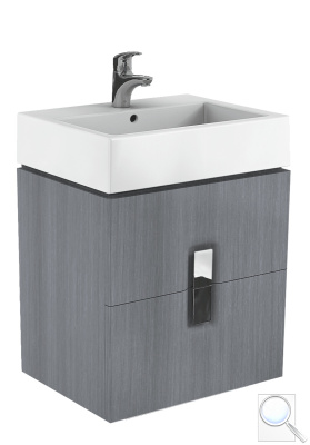 Koupelnová skříňka pod umyvadlo Kolo Twins 60x46x57 cm grafit stříbrný 89493000. 