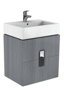 Koupelnová skříňka pod umyvadlo Kolo Twins 60x46x57 cm grafit stříbrný 89493000