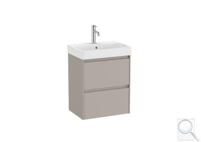 Koupelnová skříňka s keramickým umyvadlem Roca Ona 50x64,5x36 cm písková mat ONA50ZK2ZPM obr. 1