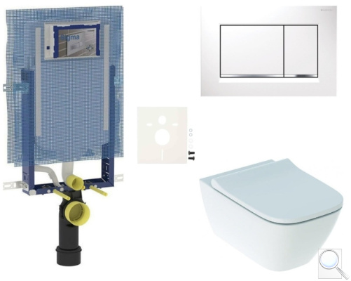 Závěsný WC set Geberit k zazdění + WC Geberit Smyle SIKOGEZSMS30. obr. 1