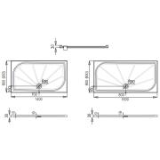 Umyvadlo Ravak Yard 400 keramické bílé bez otvoru XJX01040000. technický nákres&nbsp;