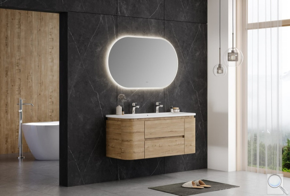 Koupelnová skříňka s umyvadlem Naturel Shelley 119x50x45 cm dub mat SHELLEY120OAK. obr. 1