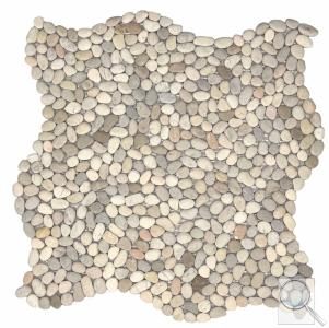 Kamenná mozaika Mosavit Mini pebbles blanco bílá