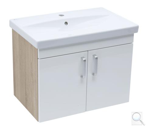 Koupelnová skříňka s umyvadlem Naturel Vario Dekor 70x51x40 cm bílá lesk VARIO270DBBL 
