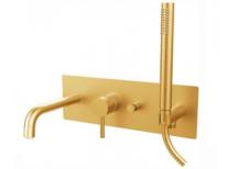 Vanová baterie Paffoni Light včetně podomítkového tělesa zlatá mat LIG001HGSP