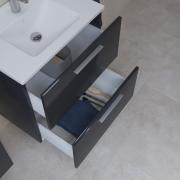 Koupelnová sestava s umyvadlem zrcadlem a osvětlením Vitra Mia 59x61x39,5 cm antracit lesk MIASET60A. obr. 6 