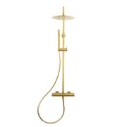 Sprchový systém SAT DARK na stěnu s termostatickou baterií broušené zlato SATDASSTKBZ. &nbsp;(2)