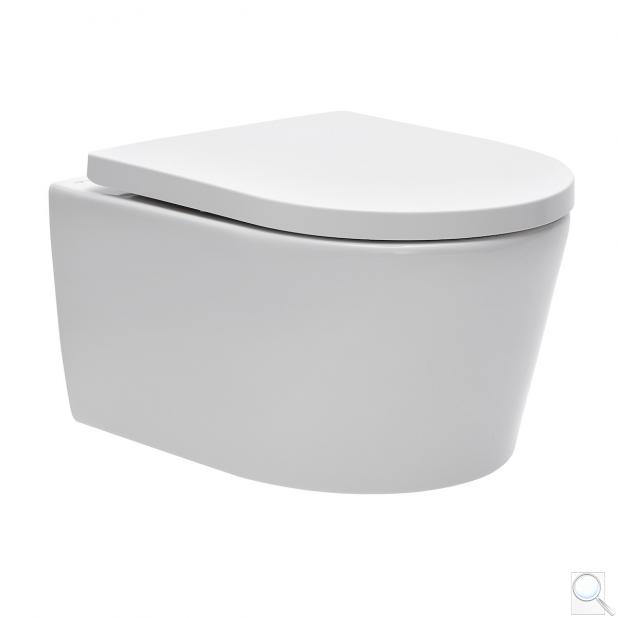WC závěsné SAT Brevis včetně sedátka softclose, zadní odpad, bílá  SATBRE010RREXP 