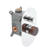 Vanová baterie SAT Fusion včetně podomítkového tělesa tmavé dřevo SATBSFU215DT. obr. 2&nbsp;