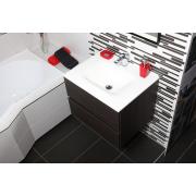 Koupelnová skříňka s umyvadlem bílá mat Naturel Verona 66x51,2x52,5 cm tmavé dřevo VERONA66BMTD (obr. 3)