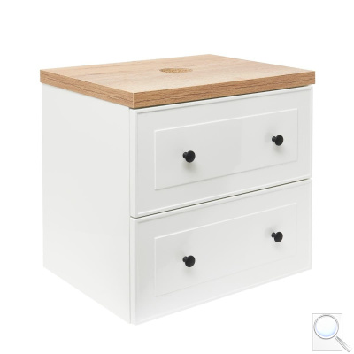 Koupelnová skříňka s krycí deskou Naturel Forli 80x53x46 cm bílá lesk FORLI80BID. obr. 1