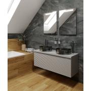 Umyvadlo na desku v barvě gun metal SAT Aurum 38x38 cm bez přepadu SATAUR3838BGM. obr. 5 