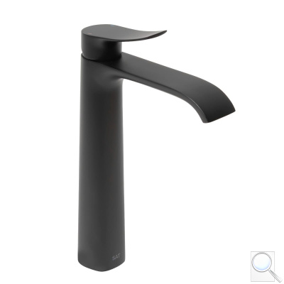Vysoká umyvadlová baterie SAT Infinitio bez výpusti černá matná SATBSINF285C. obr. 1